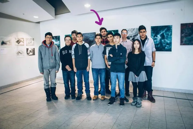 Parsa Tajik and the other members of the Computer Club at his high school